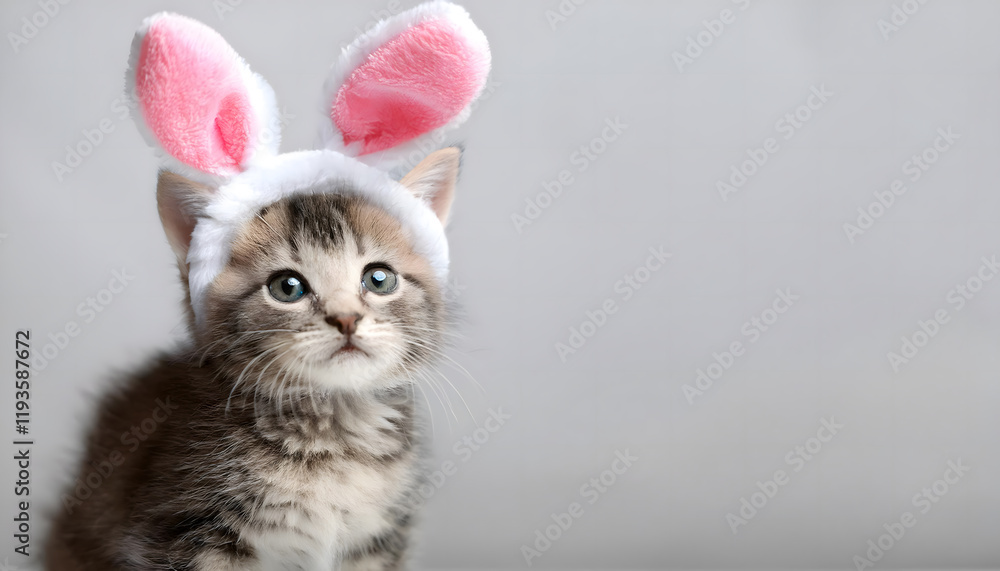 cute, baby, cat, animal, kitten, pet, domestic, with, easter, rabbit, ears, ear, copy space, modern, on, new, grey, solid, background, card, design, banner, portrait, white, kitty, pets, photo, studio cute, baby, cat, animal, kitten, pet, domestic, with, easter, rabbit, ears, ear, copy space, modern, on, new, grey, solid, background, card, design, banner, portrait, white, kitty, pets, photo, studio
