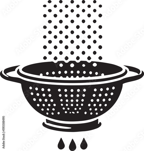 Strainer silhouette vector with white background