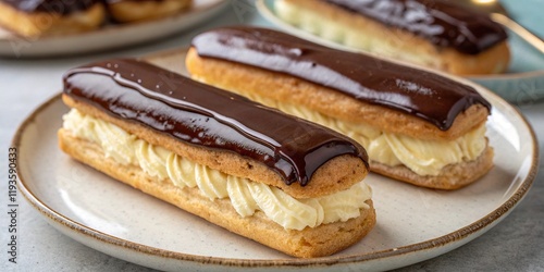 French �clairs with Chocolate Ganache Glaze