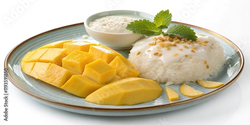 Mango Sticky Rice with Coconut Milk Drizzle