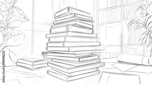 Single continuous line art education book. Learning apps master degree academy graduate online. Design one stroke sketch outline drawing vector illustration art