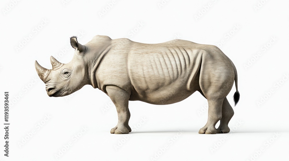 Fototapeta premium White Rhinoceros Profile Studio Shot (1)