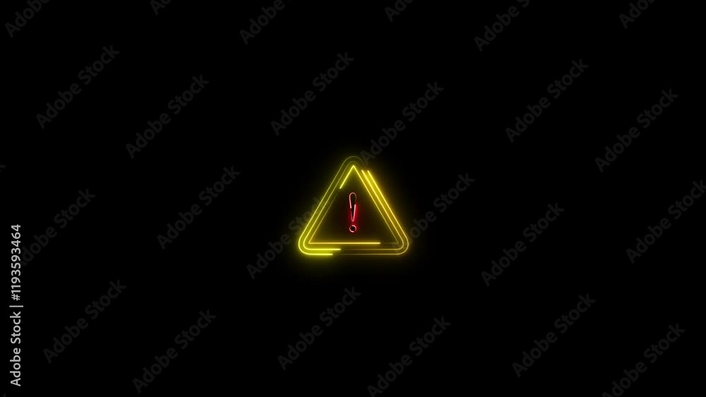 glowing neon warning attention animation icon alarm road sing danger. problems hazard sing. mistake risk exclamation point animated. glowing neon warning attention animation icon alarm road sing danger. problems hazard sing. mistake risk exclamation point animated.