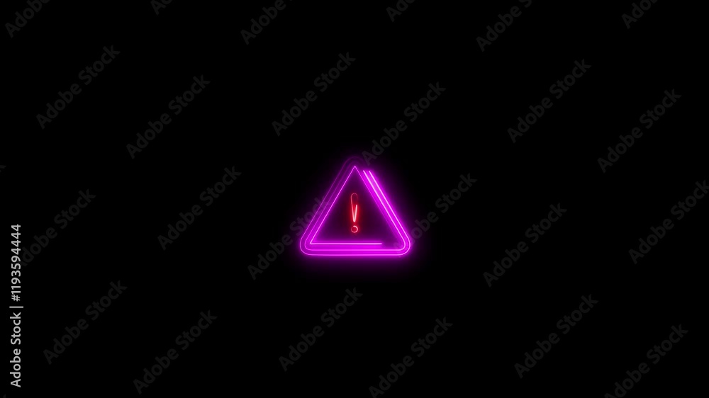 glowing neon Pink And Red color warning attention animation icon alarm road sing danger. problems hazard sing. mistake risk exclamation point animated. glowing neon Pink And Red color warning attention animation icon alarm road sing danger. problems hazard sing. mistake risk exclamation point animated.