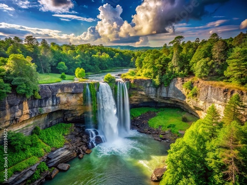 Majestic Noccalula Falls, Gadsden, Alabama: Scenic Waterfall Landscape photo