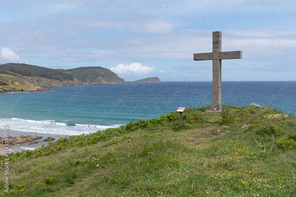 Cross on San Roman Beach. O Vicedo, Lugo. Galicia Cross on San Roman Beach. O Vicedo, Lugo. Galicia