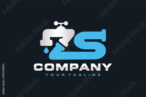 letter ZS water tap logo