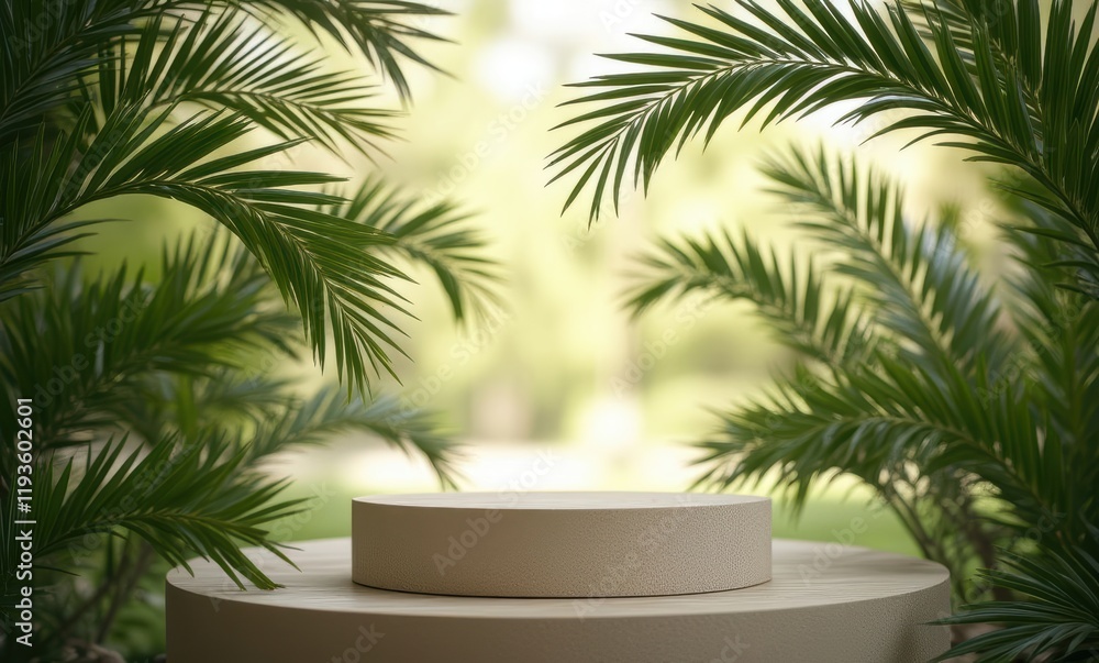 Nature-inspired display pedestal scene Nature-inspired display pedestal scene