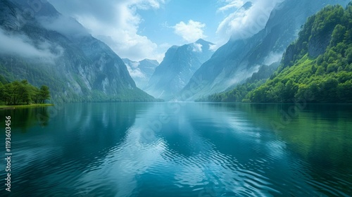 Wallpaper Mural body of water between mountains during daytime Torontodigital.ca