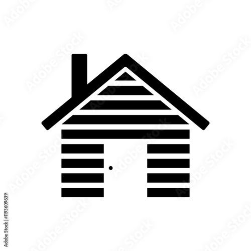 House icon. Black silhouette. Front view. Vector simple flat graphic illustration. Isolated object on white background. Isolate.