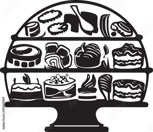 Buffet icon silhouette vector with white background