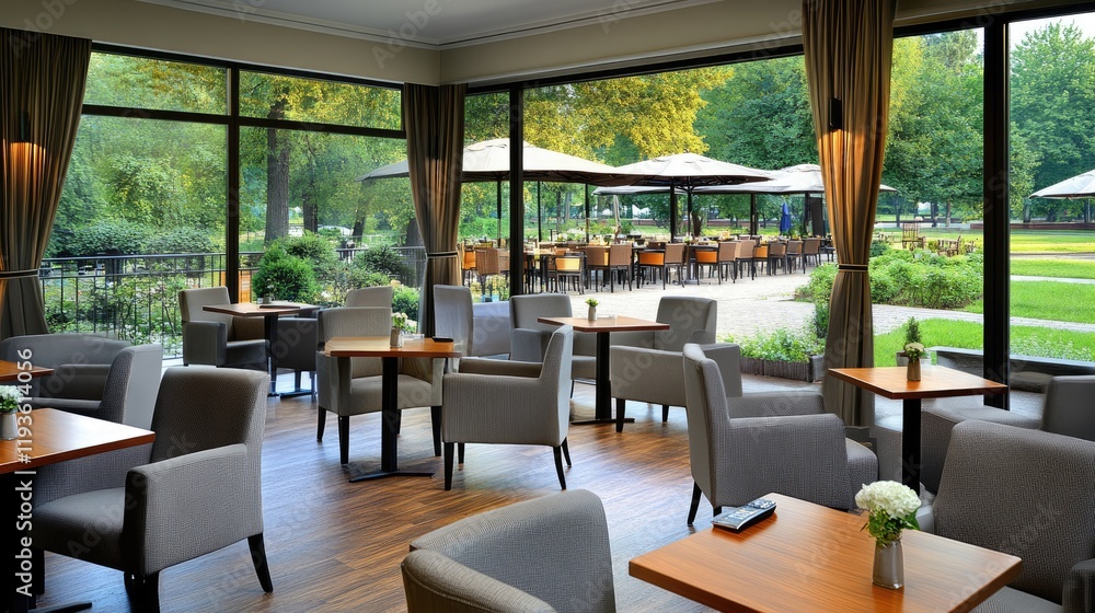 Fototapeta premium Sophisticated lounge area featuring cozy furniture and minimalist design elements, perfect for relaxation and social gatherings