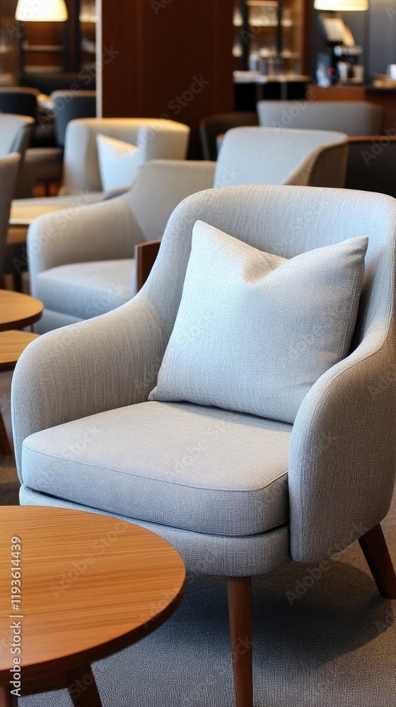 Obraz premium Sophisticated lounge area featuring cozy furniture and minimalist design elements, perfect for relaxation and social gatherings