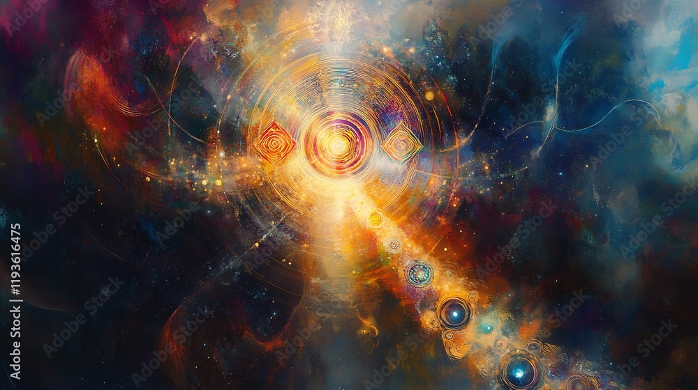 Obraz premium Creative portrayal of spiritual awakening chakras and aura radiating divine energy