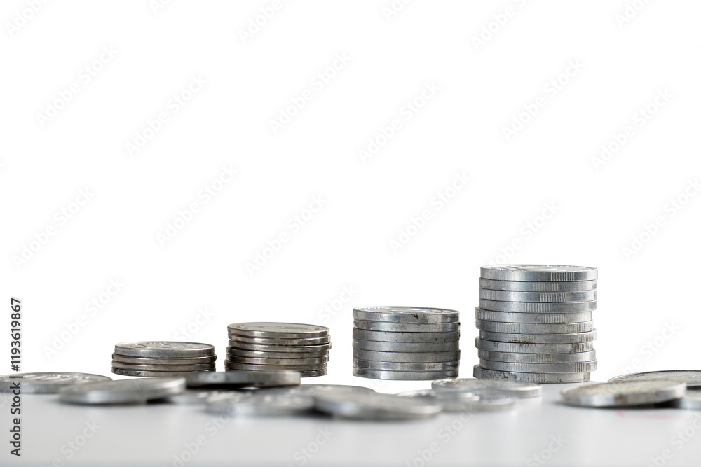 stack of coin on the table border isolated element stack of coin on the table border isolated element