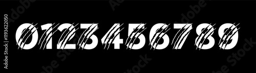 set of numbers collection 0 to 9. Simple and minimalist figure collection in cut off style.
