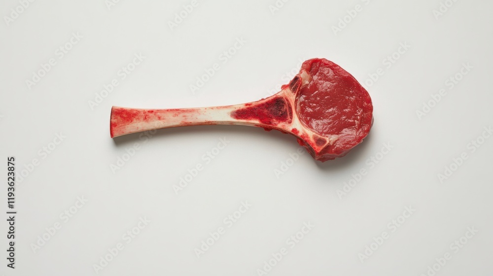 Fresh Raw Meat with Bone Isolated on White Background Perfect for Culinary and Food Photography or Cooking Illustrations and Recipe Development Fresh Raw Meat with Bone Isolated on White Background Perfect for Culinary and Food Photography or Cooking Illustrations and Recipe Development