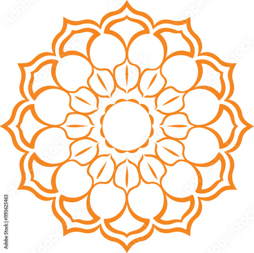 Decorative mandala vector illustration in a stylish silhouette