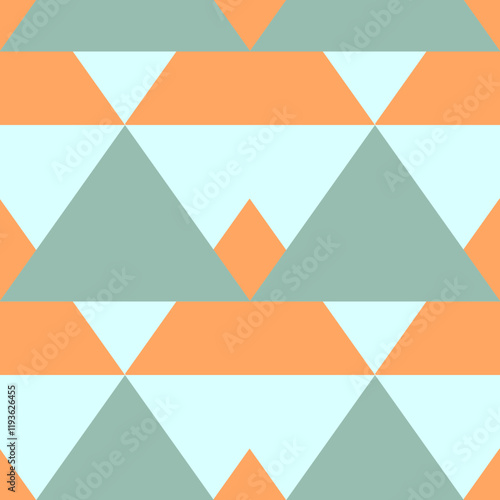 Seamless geometric pattern with colored triangles