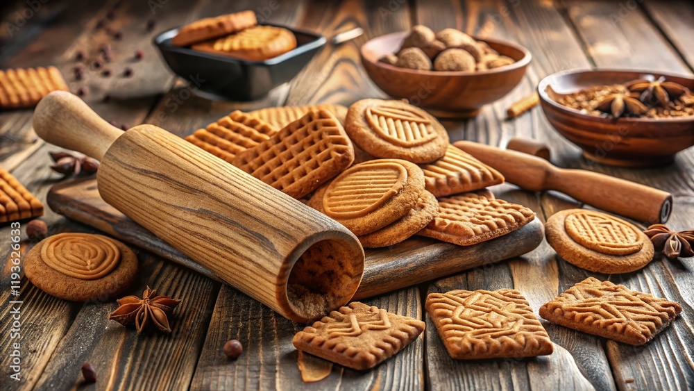 Minimalist Speculoos Cookie Baking: Rustic Kitchen Scene Minimalist Speculoos Cookie Baking: Rustic Kitchen Scene
