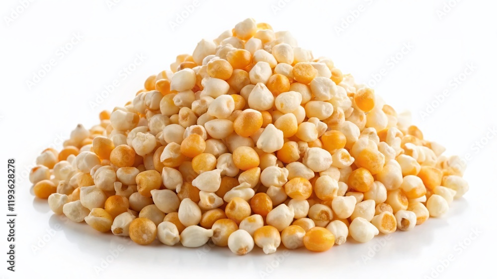 Minimalist Top View Isolated Popcorn Kernels Minimalist Top View Isolated Popcorn Kernels