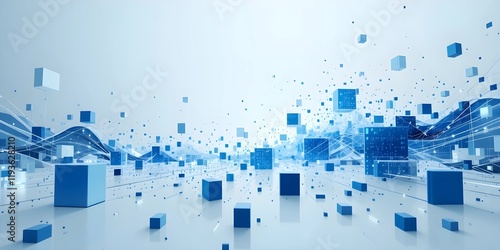 blue digital pixel art design background isolated