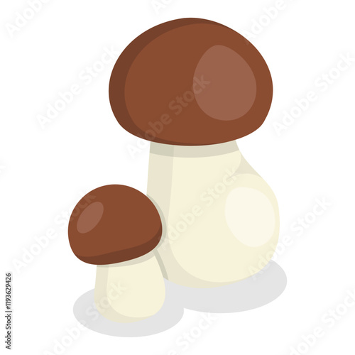 3D Isometric Flat Vector Set of Mushrooms, Fungus Plants. Item 3