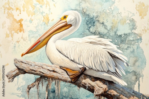 Majestic American White Pelican in Everglades: A Glimpse of Florida's Wild Aves