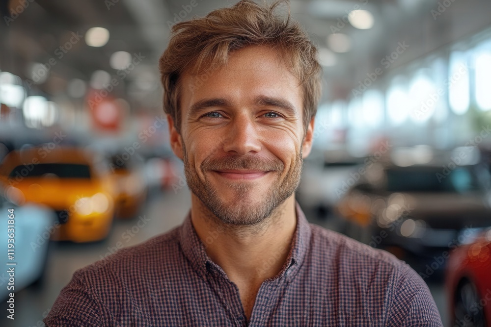 portrait of a happy man giving a thumbsup inside a luxury car dealership showcasing excitement and satisfaction in the purchase process with modern vehicles in the background portrait of a happy man giving a thumbsup inside a luxury car dealership showcasing excitement and satisfaction in the purchase process with modern vehicles in the background
