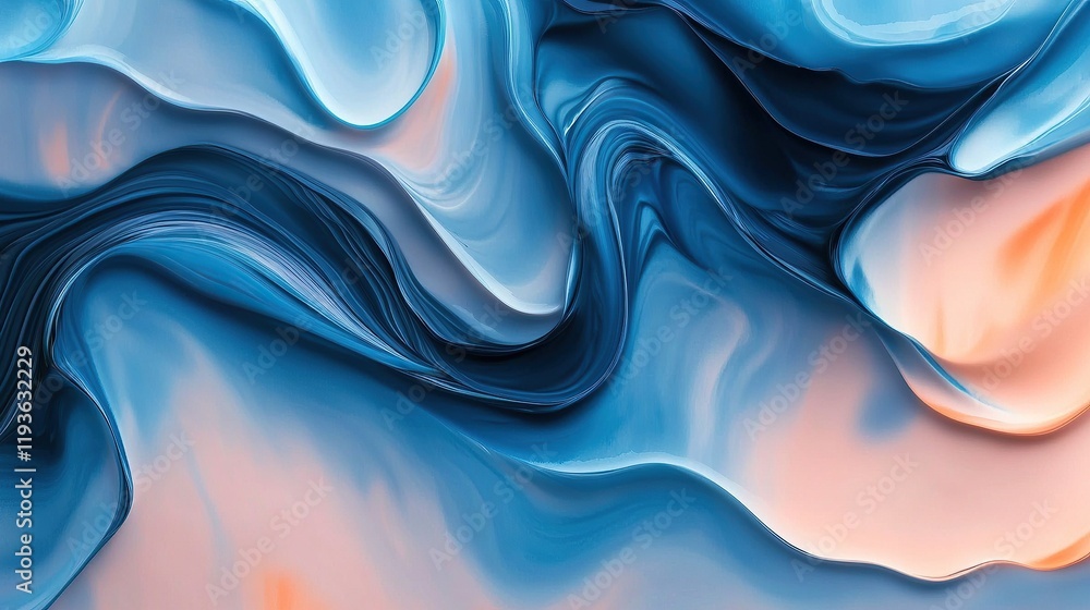 Obraz premium Abstract flowing textures of oil on water