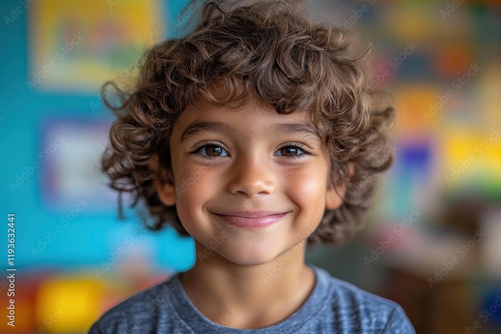 portrait of a smiling schoolboy in a lively classroom setting exuding happiness and enthusiasm as he engages with learning materials capturing the essence of childhood joy portrait of a smiling schoolboy in a lively classroom setting exuding happiness and enthusiasm as he engages with learning materials capturing the essence of childhood joy