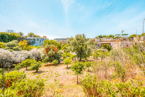 Greek theatre at Archaeological Park of Syracuse Sicily in the Neapolis archaeological park, Italy photo