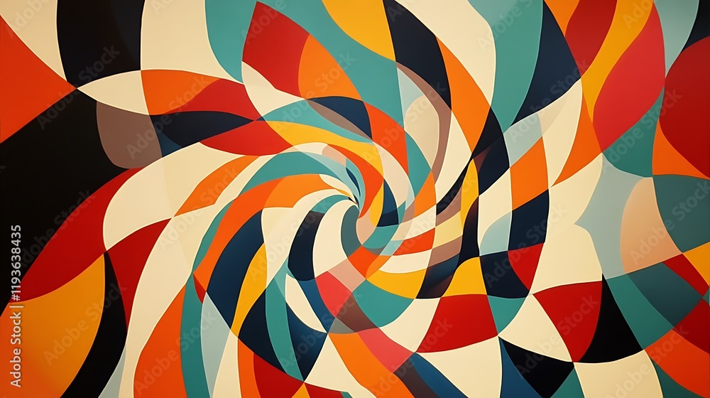 Abstract Swirling Colorful Geometric Design Abstract Swirling Colorful Geometric Design