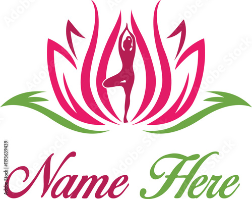 yoga silhouette with a person meditation vector logo design