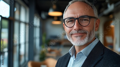 Wallpaper Mural Portrait of a Senior Businessman with Confident Expression, Wearing Professional Suit in Modern Office Environment - Senior Executive Concept Torontodigital.ca