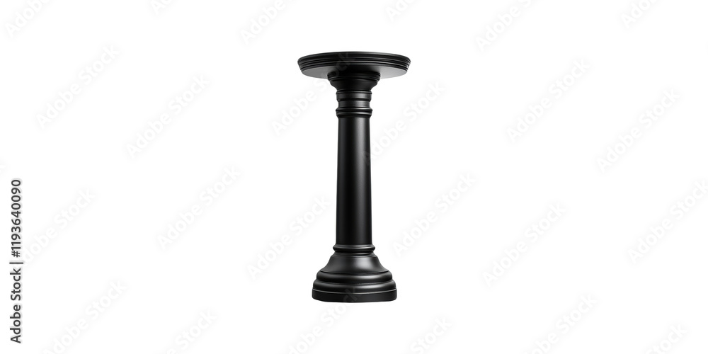 Black pedestal column design isolated on transparent background Black pedestal column design isolated on transparent background