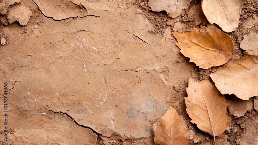 Fototapeta premium Brown background with leaves on it