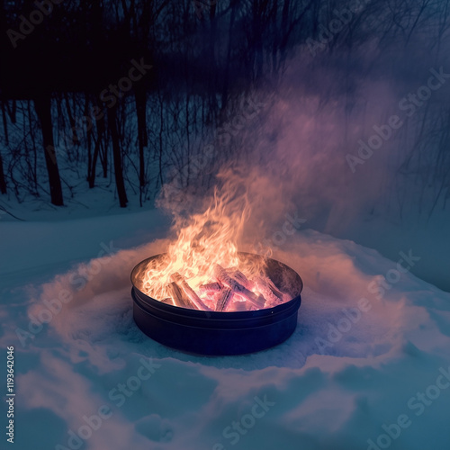 fire in the fireplace