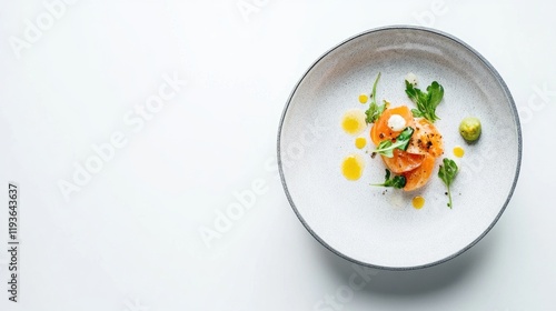 Gourmet Salmon Dish Presentation: Elegant Food Photography of Delicate Sashimi