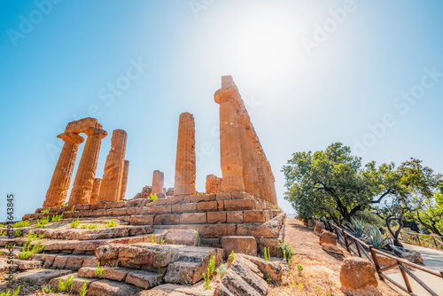 The greek temple of Juno or Tempio di Giunone in the Valley of the Temples, Agrigento, Sicily. photo