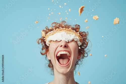 A pie to the face - a funny moment captured on camera