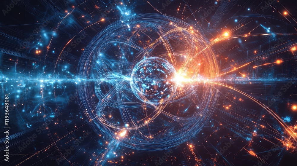 Quantum computing design with dynamic energy flows, quantum gates, and sophisticated algorithms displayed on a high-tech interface Quantum computing design with dynamic energy flows, quantum gates, and sophisticated algorithms displayed on a high-tech interface