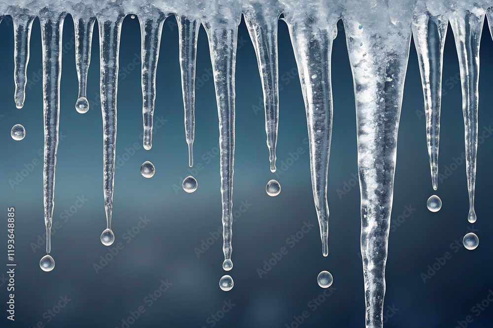 icicles on a blue background