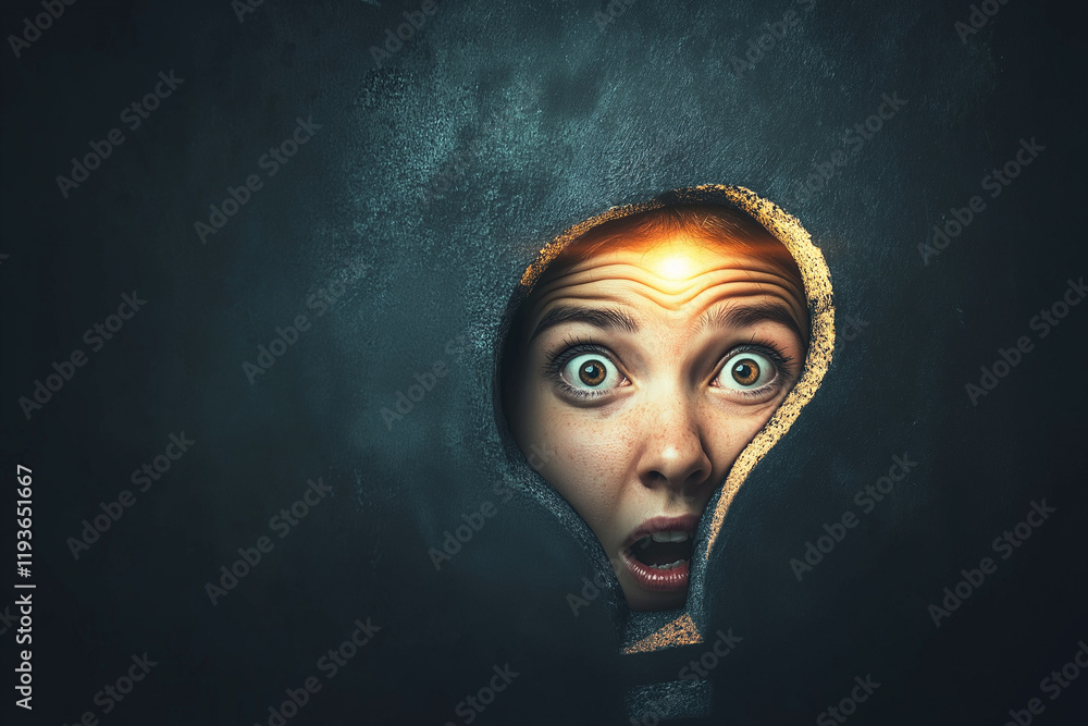 Curiosity Piqued: A Hidden Figure Emerges from Behind a Vibrant Glowing Cube Curiosity Piqued: A Hidden Figure Emerges from Behind a Vibrant Glowing Cube