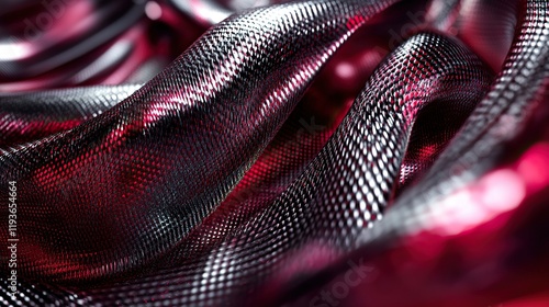 Metallic threads interwoven into hypnotizing patterns photo