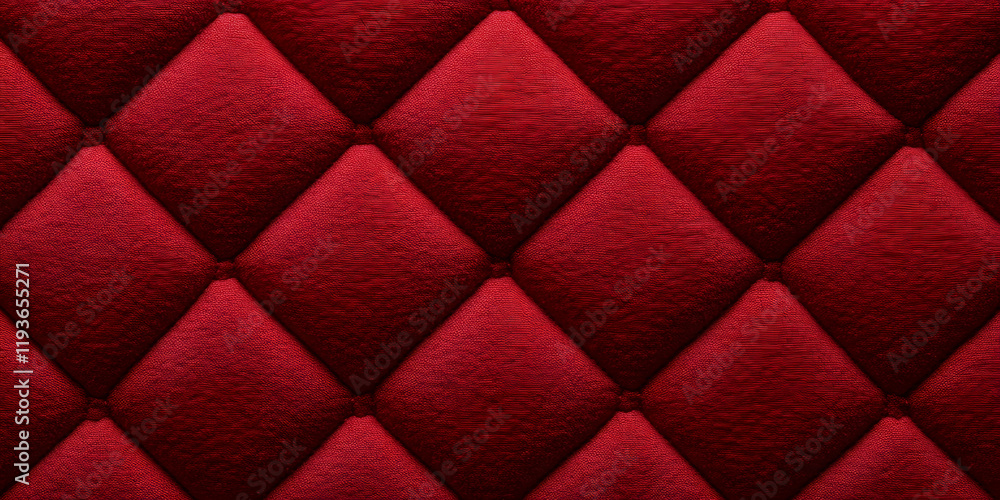 Fototapeta premium Deep red tufted upholstery texture. Rich, luxurious diamond pattern. Perfect for backgrounds or design projects.