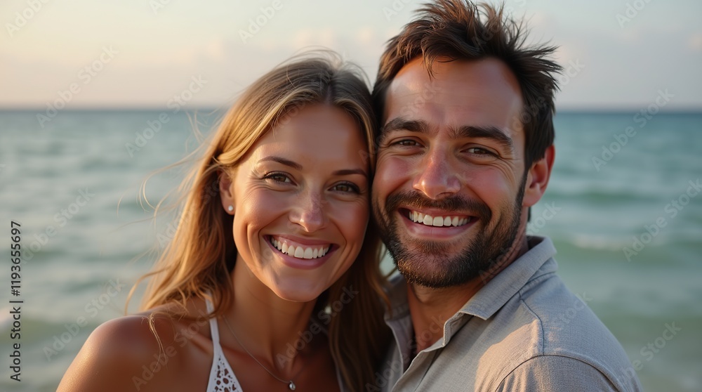 Obraz premium Happy couple smiling together.