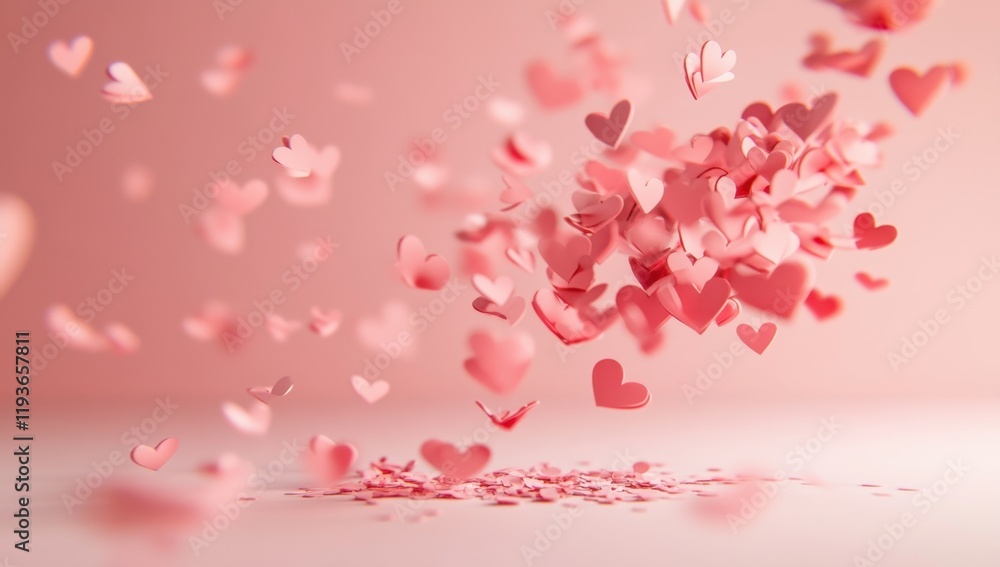 pink hearts floating on a pastel background Valentine's Day concept, love and romance, minimalistic style Generative AI pink hearts floating on a pastel background Valentine's Day concept, love and romance, minimalistic style Generative AI
