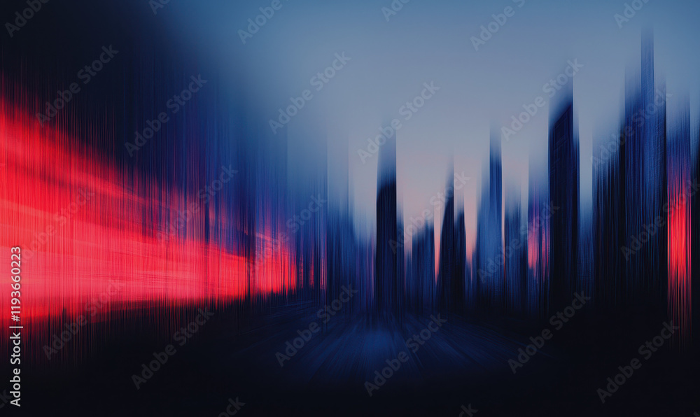 Dynamic Cityscape with Neon Highlights: An Abstract View of Urban Skyline Architecture at Twilight Dynamic Cityscape with Neon Highlights: An Abstract View of Urban Skyline Architecture at Twilight