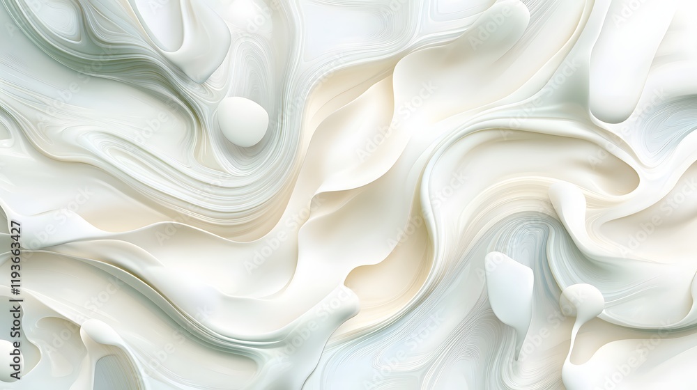 Obraz premium Abstract White Swirling Fluid Forms Design
